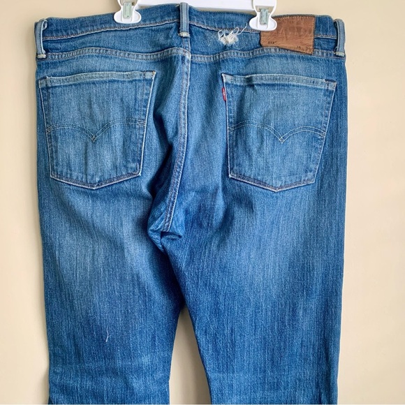 Levi's 513 White Oak Cone Denim distressed look medium wash jeans size 36/34 - Picture 3 of 4